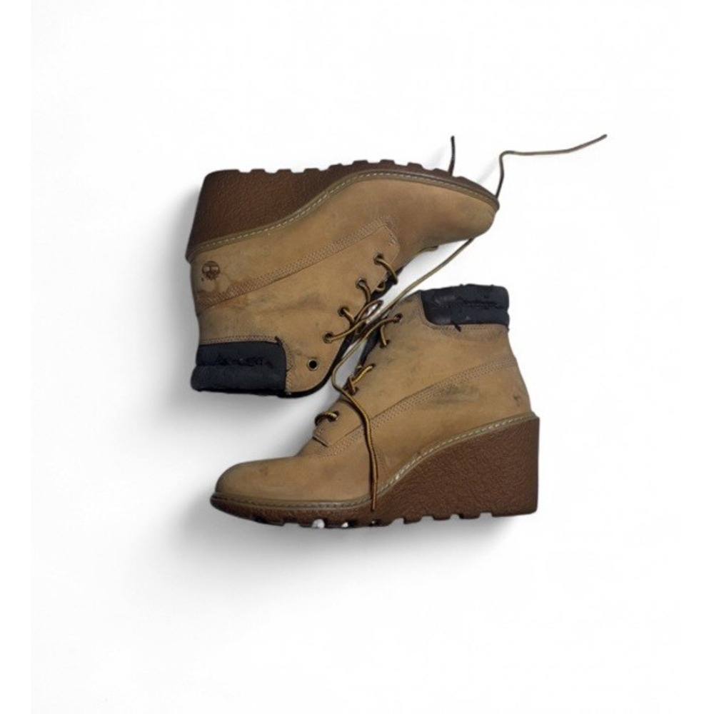 Timberland Amston Ankle Boots Wheat Nubuck Leather Wedge Heeled Women 7 8251A